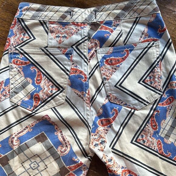 Free People Paisley Plaid Bell bottom Pants Sz 26 - Picture 11 of 11